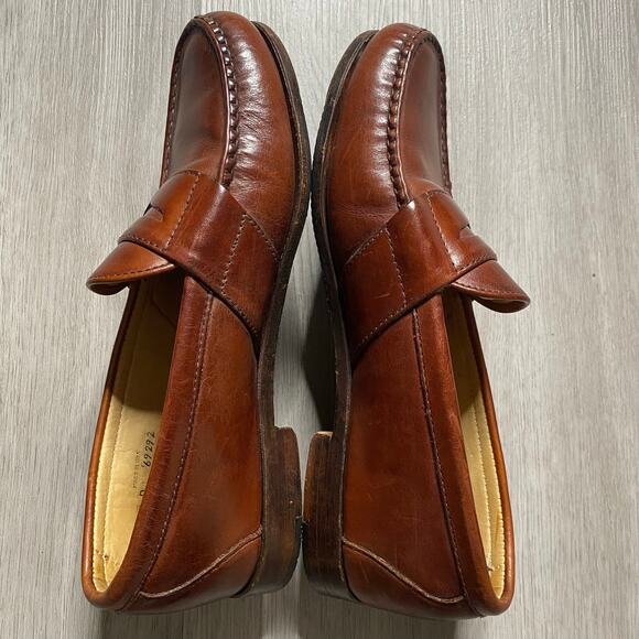 Vintage FootJoy Brown Leather Penny Loafers Casual Dress Shoes Preppy Mens 9 D